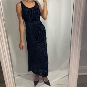 Velvet beaded silk blend maxi dress